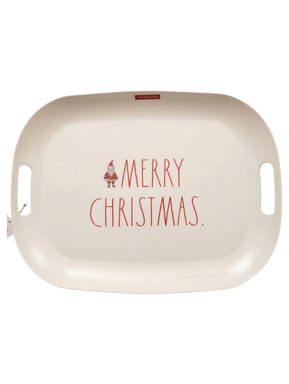 NEW Rae Dunn "MERRY CHRISTMAS" Melamine Serving Platter Tray with Handles
